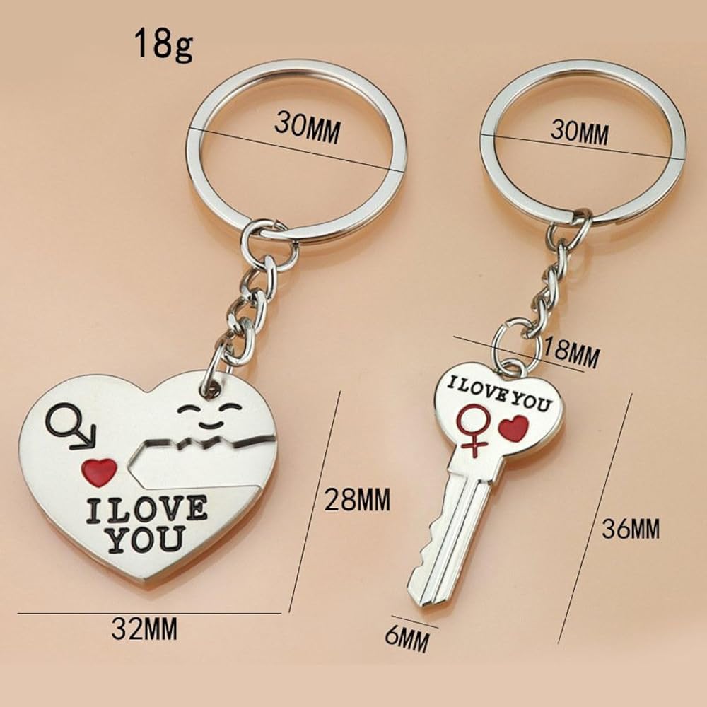 Key Chain 2 Pieces Lovers Keychain Backpack Handbag Key Chain Car